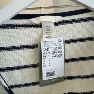 H&M boat neck, striped sweater